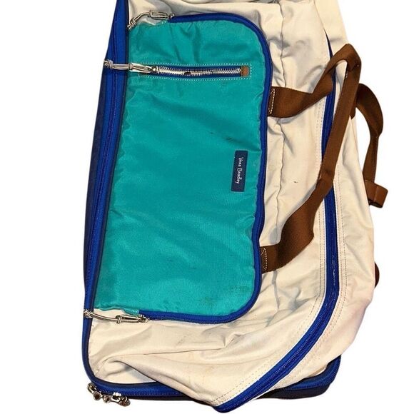 Vera Bradley Women's Lighten Up Wheeled Duffle Carry-on Luggage, birds Neutral, - Picture 3 of 10